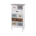 Korkea puinen lipasto 8 laatikkoa 58x35x123 cm shabby chic Sardinia Tarjous