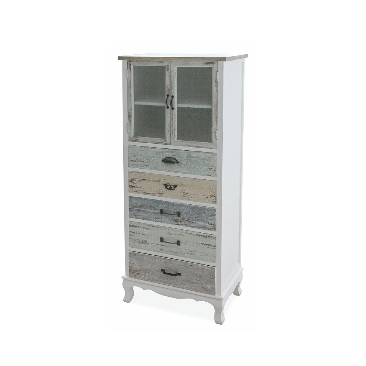 Shabby chic -vitriinikaappi, 2 lasiovea, 5 laatikkoa, Valencia Tarjous Shabby chic -vitriinikaappi, 2 lasiovea, 5 laatikkoa, Valencia Tarjous