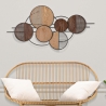 Puinen ja metallinen boho chic -seinäpaneeli 134x69 cm Woody Myynti