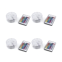 Virel – Setti 4 LED-kohdevaloa, vedenpitävä, kaukosäätimellä, Ø6,9x2,8 cm Tarjous