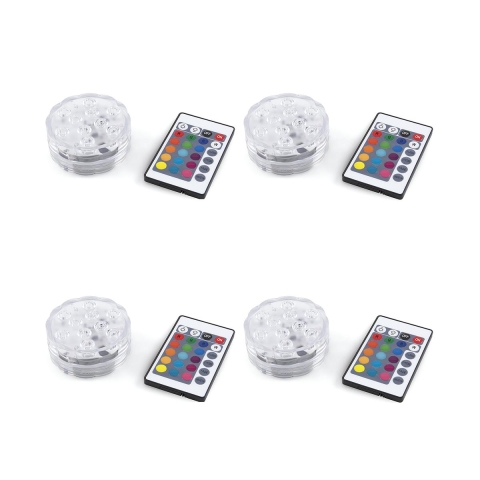 Virel – Setti 4 LED-kohdevaloa, vedenpitävä, kaukosäätimellä, Ø6,9x2,8 cm Tarjous