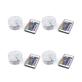 Virel – Setti 4 LED-kohdevaloa, vedenpitävä, kaukosäätimellä, Ø6,9x2,8 cm Tarjous