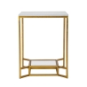 Kultainen metallinen marmoripintainen sohvapöytä 47x47x60 Double Marble Tarjous