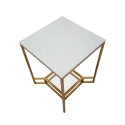 Kultainen metallinen marmoripintainen sohvapöytä 47x47x60 Double Marble Alennusmyynnit