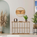 Metallinen boho chic -tyylinen konsolipöytä, rattan-kansi, Samui Myynti