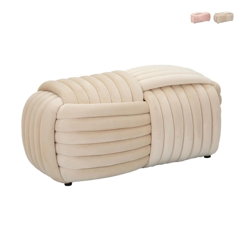 Moderni punottu samettinen penkkipuffi 90x45x45 cm Softy Tarjous