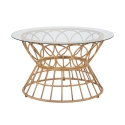 Panama Circle rattaninen pyöreä sohvapöytä, lasilla 75x44,5 cm Tarjous