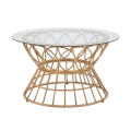 Panama Circle rattaninen pyöreä sohvapöytä, lasilla 75x44,5 cm Tarjous