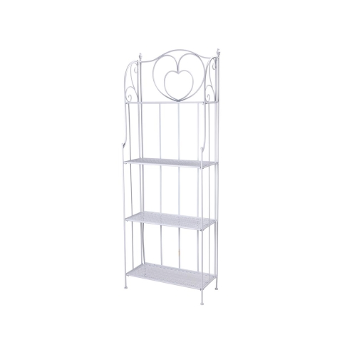 Scaffale 4 ripiani richiudibile in ferro 60,5x28xh.167cm bianco Ravun Tarjous