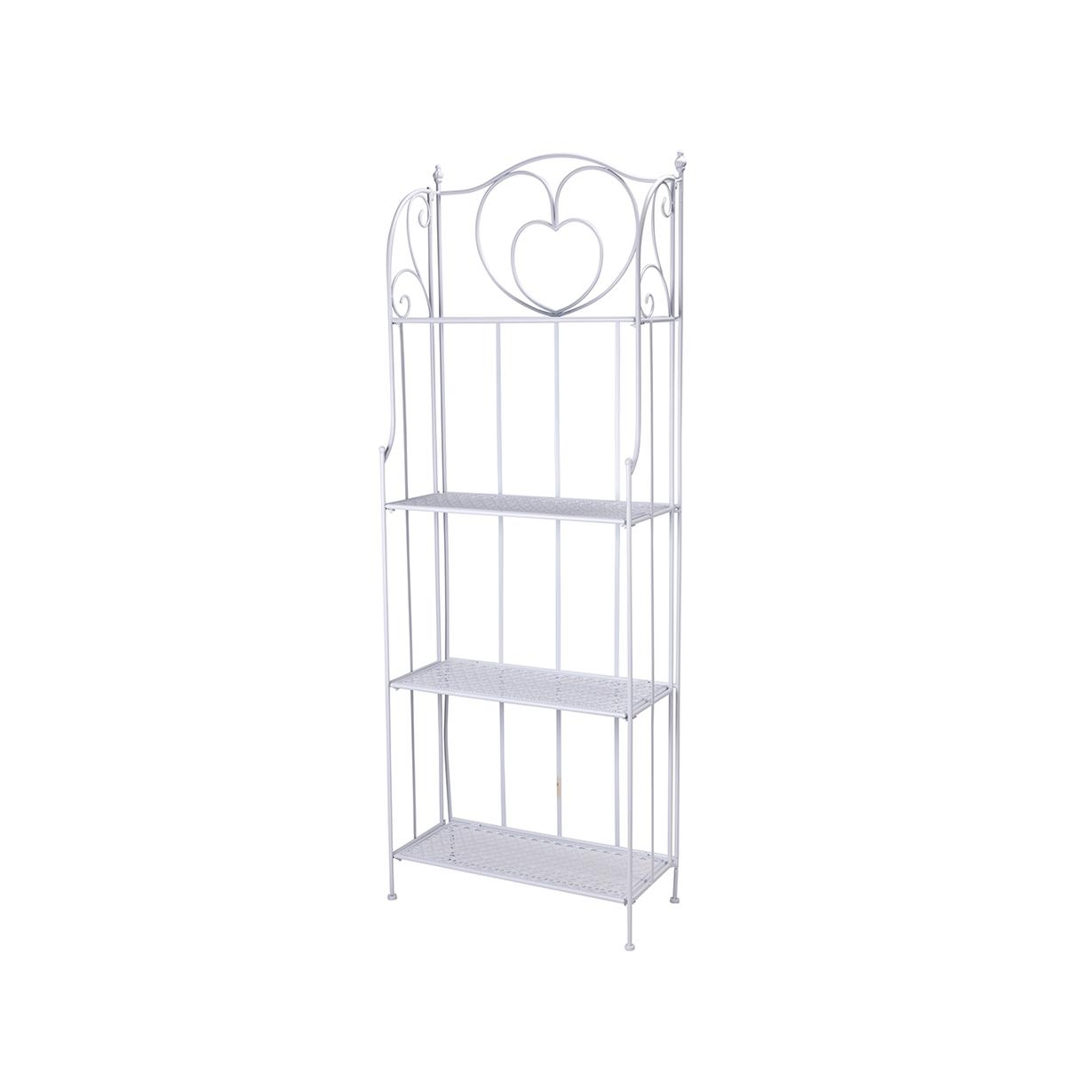 Scaffale 4 ripiani richiudibile in ferro 60,5x28xh.167cm bianco Ravun Tarjous Scaffale 4 ripiani richiudibile in ferro 60,5x28xh.167cm bianco Ravun Tarjous