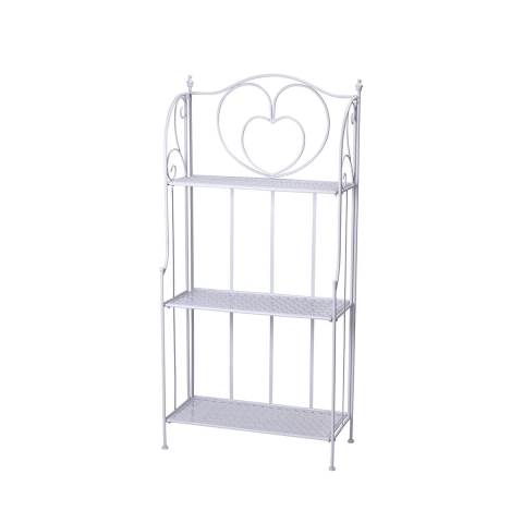 Scaffale 3 ripiani richiudibile in ferro 60,5x28xh.127cm bianco Karnel Tarjous