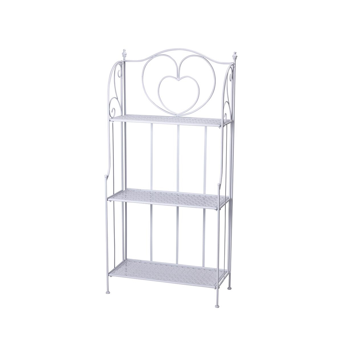Scaffale 3 ripiani richiudibile in ferro 60,5x28xh.127cm bianco Karnel Tarjous Scaffale 3 ripiani richiudibile in ferro 60,5x28xh.127cm bianco Karnel Tarjous