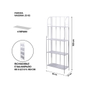 Scaffale da esterno 4 ripiani in ferro battuto richiudibile Durak Hinta