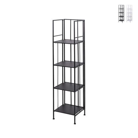 Scaffale da esterno slim 4 ripiani in ferro battuto richiudibile Nuvia Tarjous