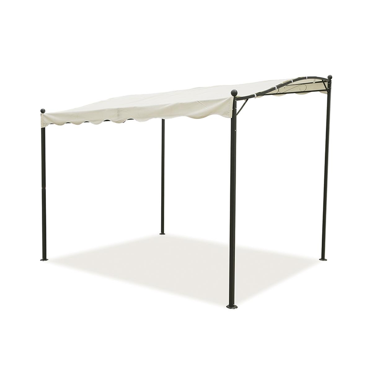Gazebo a veranda idrorepellente 3x2,5m in ferro ecrù Sarnok Tarjous Gazebo a veranda idrorepellente 3x2,5m in ferro ecrù Sarnok Tarjous