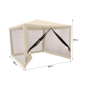 Gazebo idrorepellente con zanzariere 3x3m ferro ecrù Dakar Tarjous