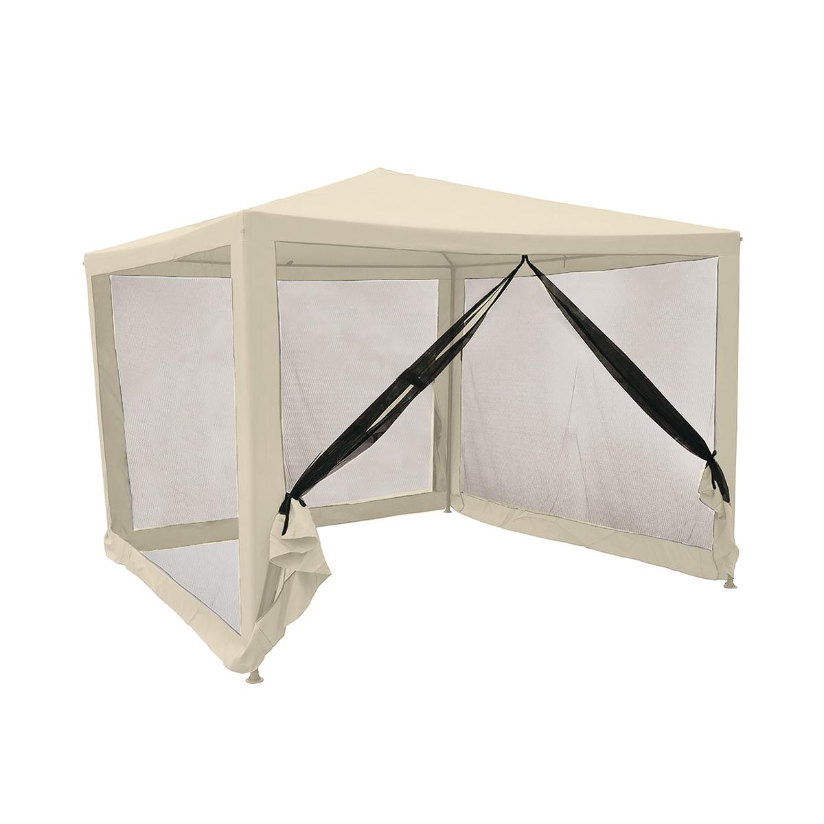 Gazebo idrorepellente con zanzariere 3x3m ferro ecrù Dakar Tarjous Gazebo idrorepellente con zanzariere 3x3m ferro ecrù Dakar Tarjous