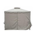 Gazebo idrorepellente 3x3m 4 tende laterali ferro tortora Tangeri Tarjous