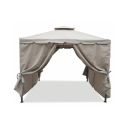 Gazebo idrorepellente 3x3m 4 tende laterali ferro tortora Tangeri Alennusmyynnit