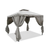 Gazebo idrorepellente 3x3m 4 tende laterali ferro tortora Tangeri Tarjous