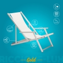 2 taitettavaa rantatuolia meren rannan käsinojat alumiinia Riccione Gold Lux 