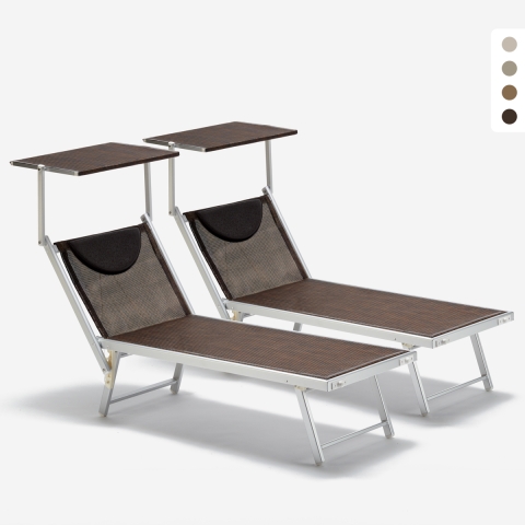 2 kpl aurinkovuode rannalle alumiinia Santorini Limited Edition Tarjous