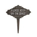Valurautainen puutarhakyltti "Keep Off The Grass" Tarjous