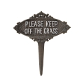 Valurautainen puutarhakyltti "Keep Off The Grass" Tarjous