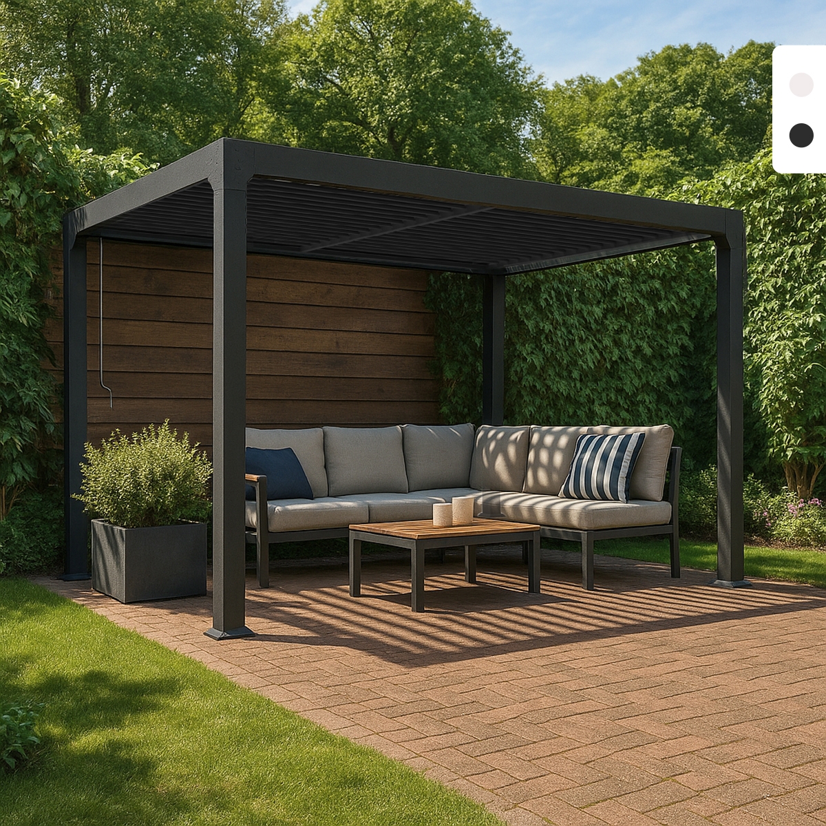 Bioklimaattinen käsikäyttöinen Trinidad-alumiinipergola, 3 x 4 m Tarjous