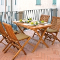 Taitettava puutarhapöytä teak-puusta 80x120 cm Lipari Myynti
