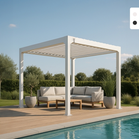 Alumiinipergola Guadalupe 3 x 3 m, manuaalinen Tarjous