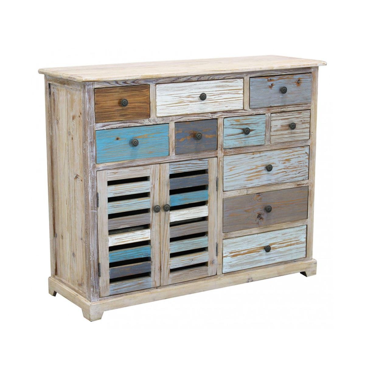 Monivärinen puinen shabby chic -lipasto Greg Tarjous Monivärinen puinen shabby chic -lipasto Greg Tarjous