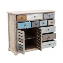 Monivärinen puinen shabby chic -lipasto Greg Myynti