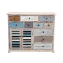 Monivärinen puinen shabby chic -lipasto Greg Tarjous