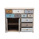 Monivärinen puinen shabby chic -lipasto Greg Alennusmyynnit