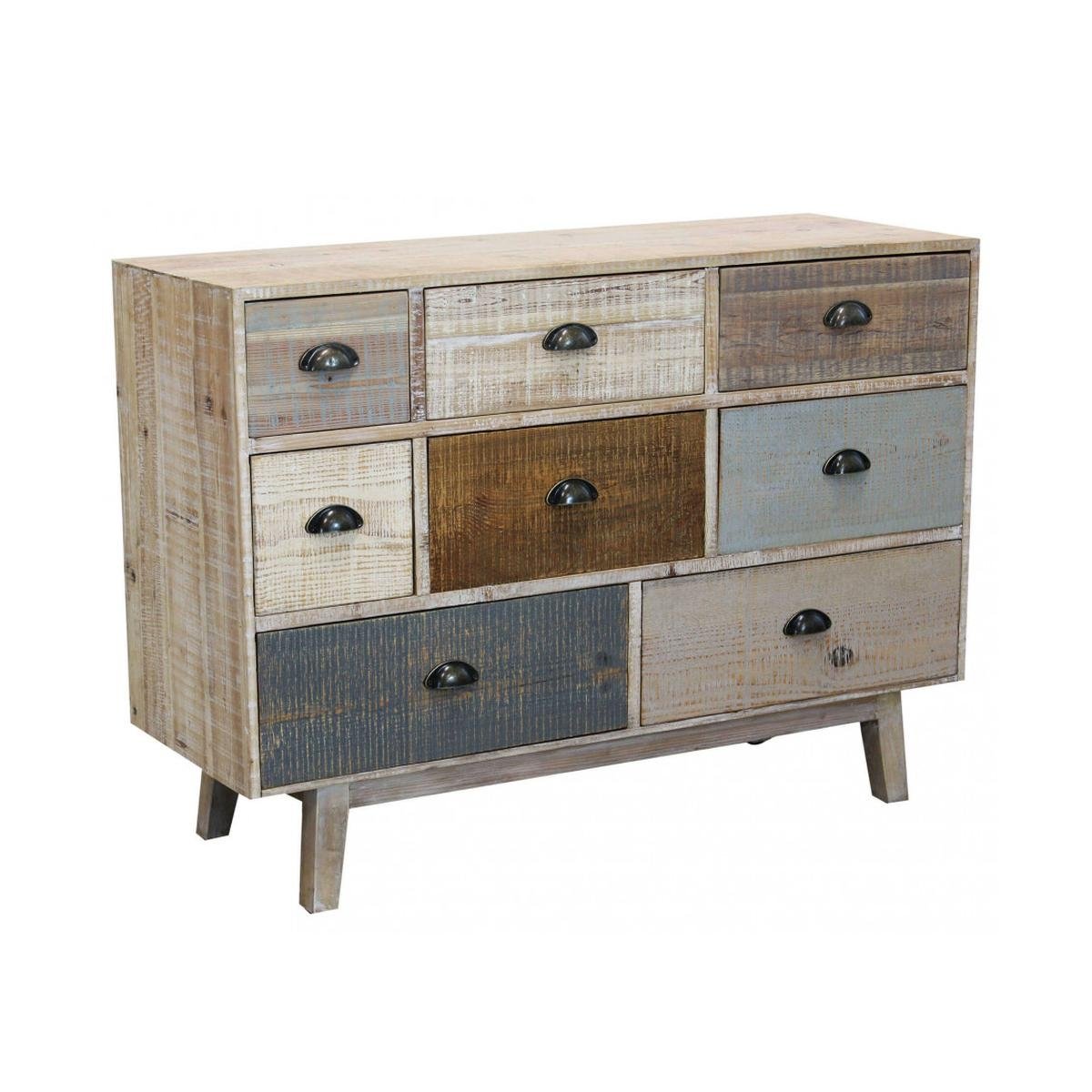 Värikäs puinen lipasto, 8 laatikkoa, shabby chic Donald Tarjous Värikäs puinen lipasto, 8 laatikkoa, shabby chic Donald Tarjous