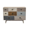 Värikäs puinen lipasto, 8 laatikkoa, shabby chic Donald Alennukset