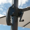 Iso aurinkovarjo terassille led valoilla ja aurinkoenergialla, neliö 3x3 sivumasto, alumiini anti uv Paradise Hinta
