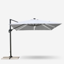 Iso aurinkovarjo terassille led valoilla ja aurinkoenergialla, neliö 3x3 sivumasto, alumiini anti uv Paradise Luettelo