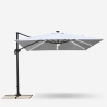 Iso aurinkovarjo terassille led valoilla ja aurinkoenergialla, neliö 3x3 sivumasto, alumiini anti uv Paradise Luettelo