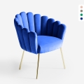 Simpukkatuoli design moderni sametti jalat kullatut Calicis Tarjous