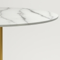 Pyöreä Goblet ruokapöytä Monika+, 120 cm, marmorikuviointi, kulta Varasto