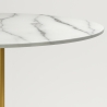 Pyöreä Goblet ruokapöytä Monika+, 120 cm, marmorikuviointi, kulta Varasto
