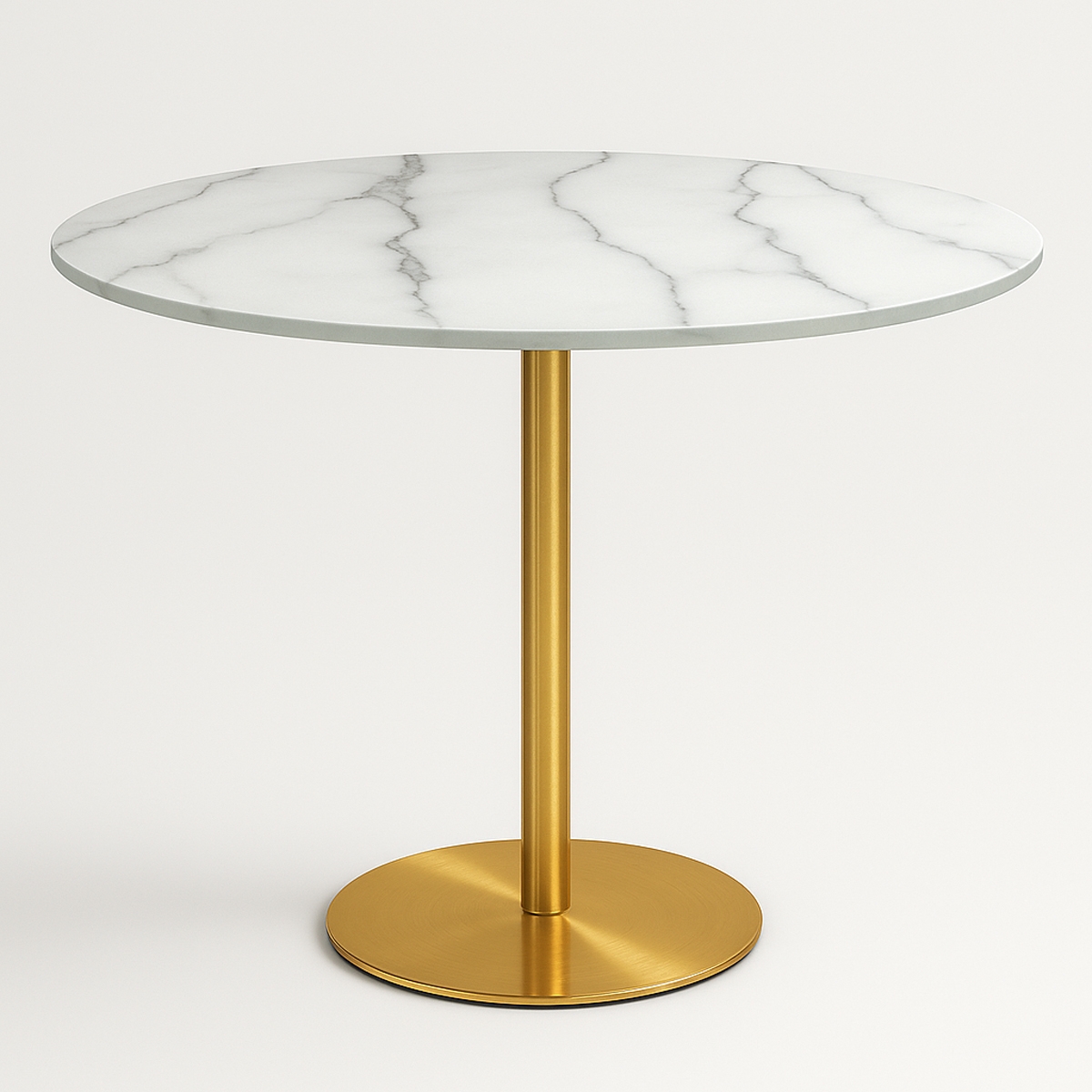Pyöreä Goblet ruokapöytä Monika, 80 cm, marmorikuviointi, kulta Tarjous