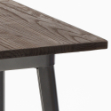 pöytä korkea Lix baarijakkaroille teollinen metalli teräs ja puu 60x60 welded Ominaisuudet