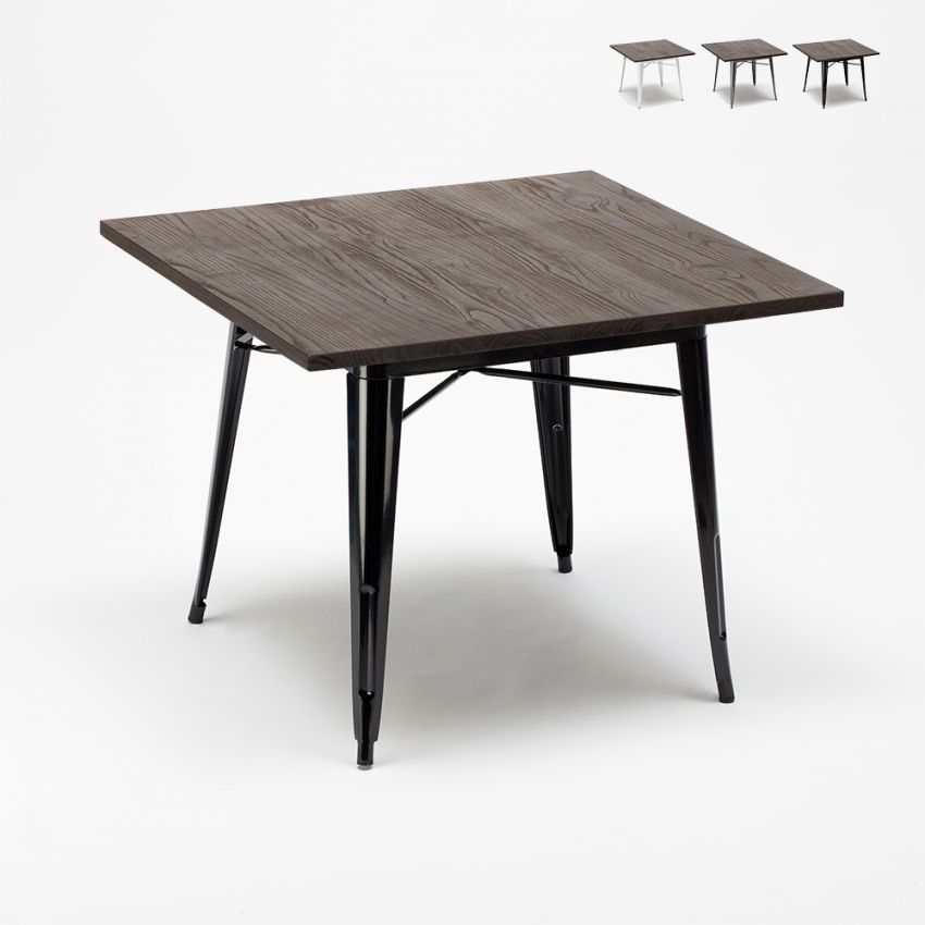 pöytä Lix teollinen terästä ja puuta 80x80 bariin ja kotiin allen Ominaisuudet