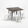 mallisto pöytä neliskulmainen ja tuolit metallista muotoilu Lix teollinen jamaica Malli
