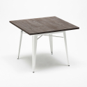 mallisto neliskulmainen pöytä ja tuolit metallista puusta tyyli Lix teollinen midtown 