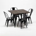 mallisto pöytä neliskulmainen puusta ja tuolit metallista tyyli teollinen west village Tarjous