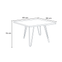 pöytä neliskulmainen ja tuolit metallista ja puusta tyyli Lix teollinen mallisto tribeca 